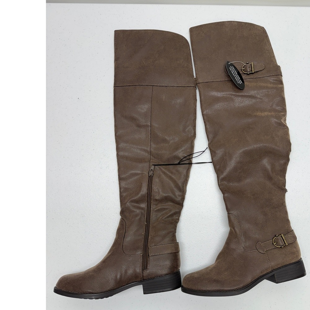 American Rag Over The Knee Boots Women 6.5 Brown Catelyn Buckle - Picture 6 of 10